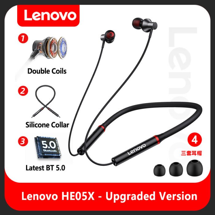 New  Lenovo HE05X Magnetic Wireless Neckband - Image 2