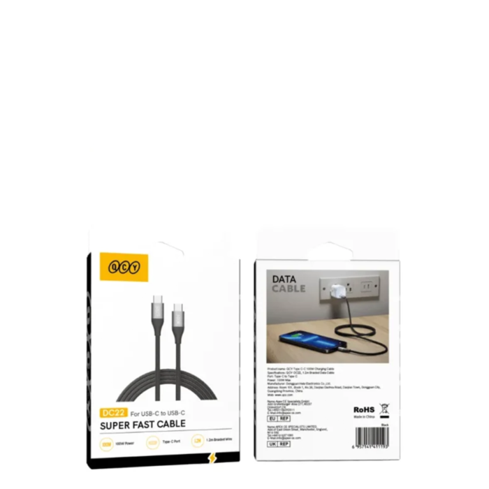 QCY DC22 100W Fast Charging Data Cable - Image 2