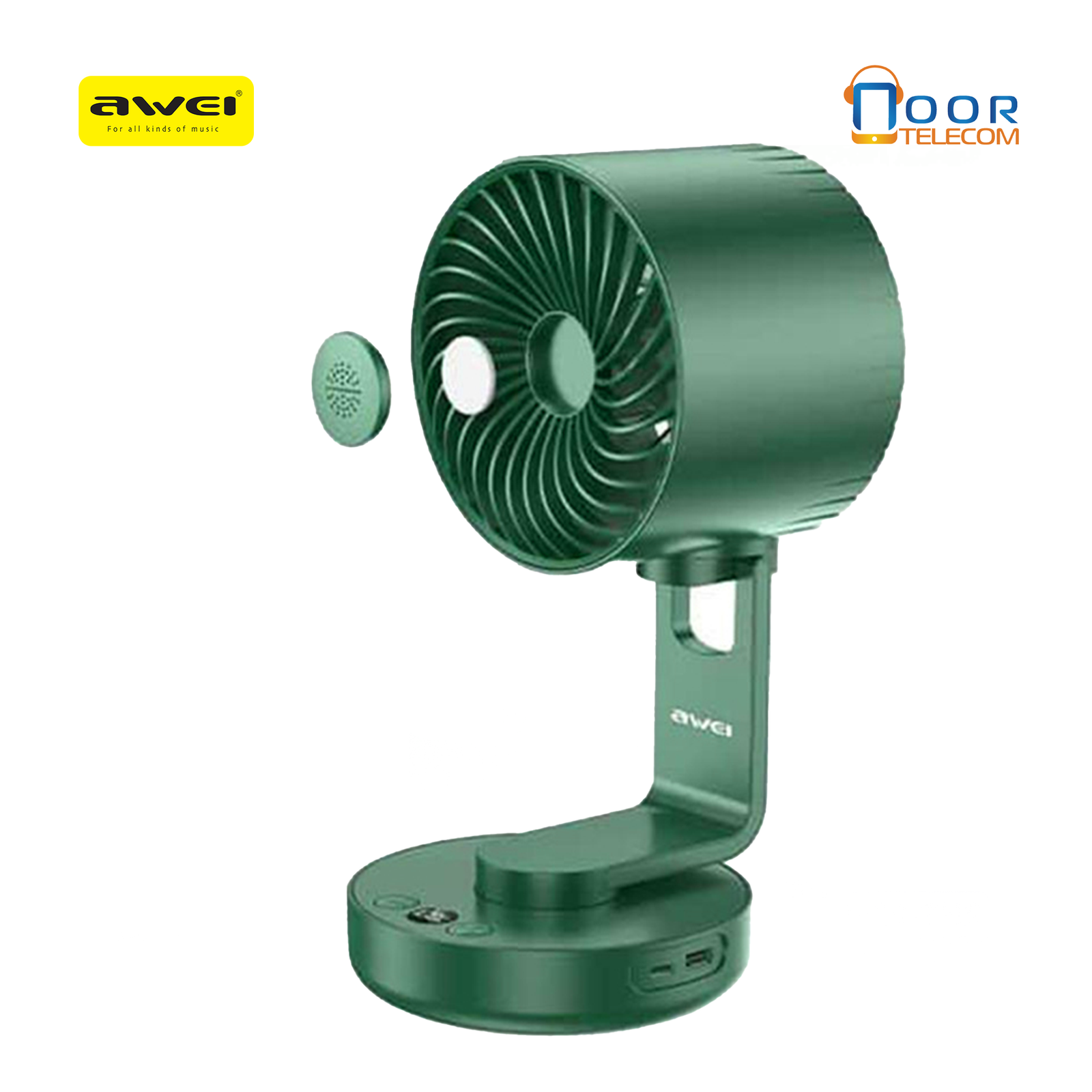 Awei-F34-Air-Circulation-Fan-with-Strong-Wind-Cooling-and-Night-Lamp Awei F34 Air Circulation Fan - Image 1